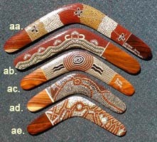 Dot art collectable boomerangs 
