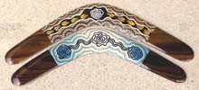 Contemporary dot art boomerangs