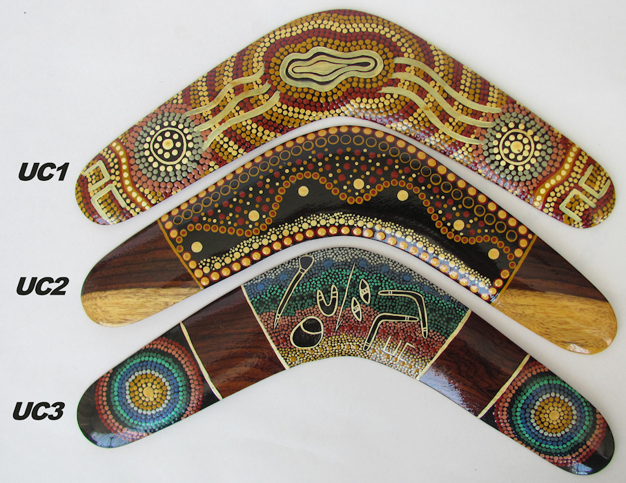 Collectable boomerangs - traditional dot art