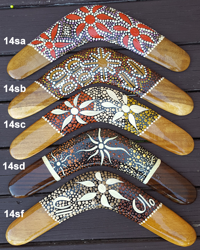 Dot art wooden boomerangs | 14 inch