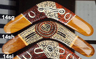 Artistic dot art boomerangs, 14in