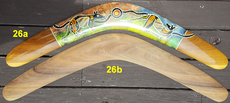 Llarge, 26 inch, boomerangs.