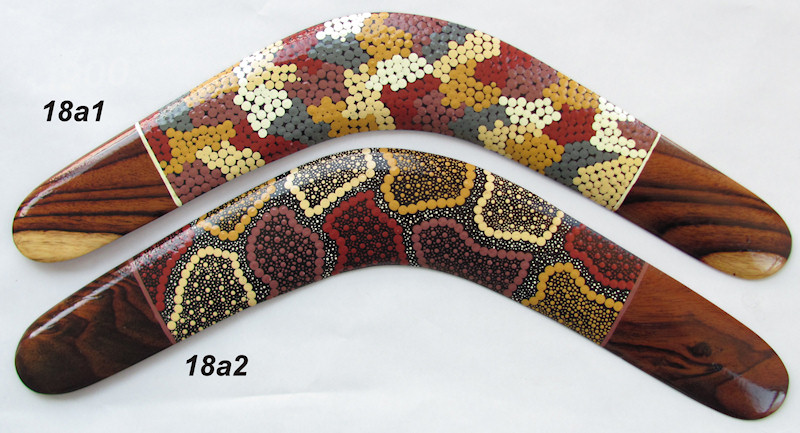 Aboriginal wooden boomerangs | 18 inch | Dot art