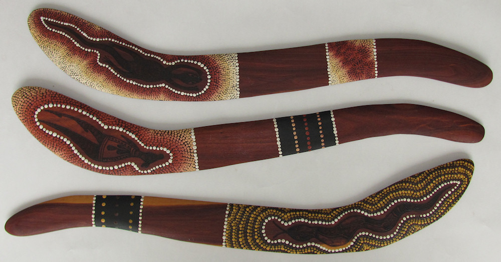 Collectable hunting boomerangs made of Mulga hardwood, 27 inch