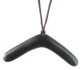 Black Jade Boomerang Pendant